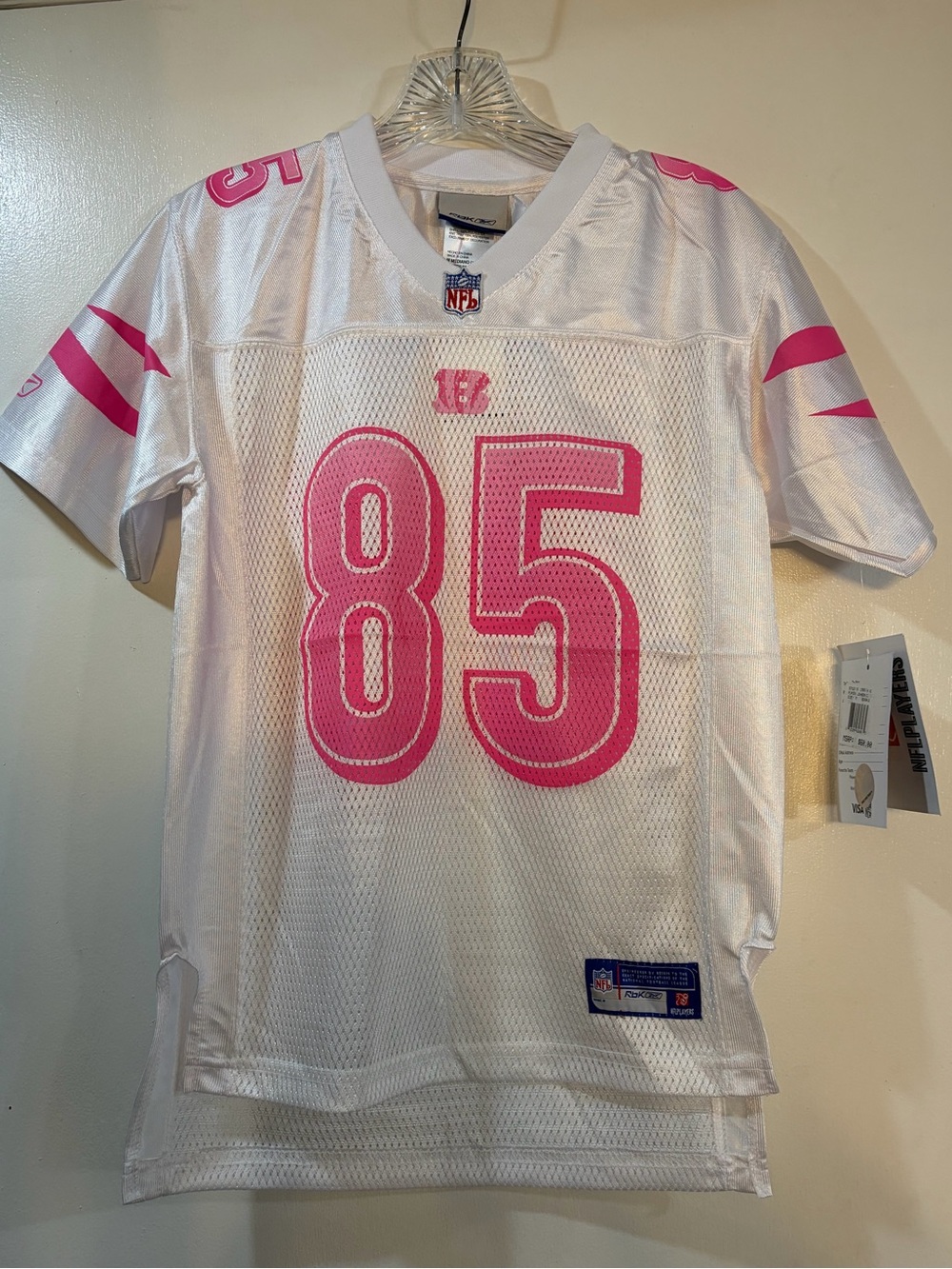 Reebok Cincinnati Bengals Chad Johnson #85 Breast Cancer Awareness Jersey Youth